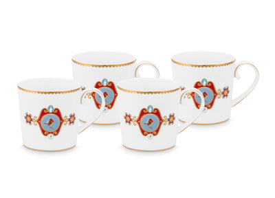 Pip Studio Tasse Love Birds weiß klein 4er-Set