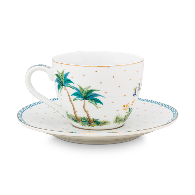 Pip Studio Espresso Tasse mit Teller Jolie Dots weiß