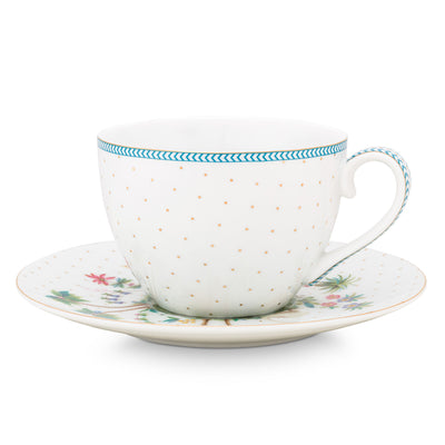 Pip Studio Tasse mit Teller Jolie Dots weiß