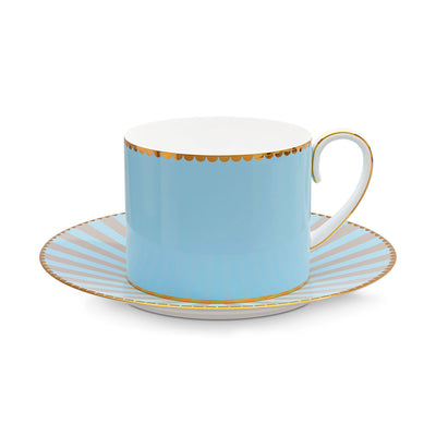 Pip Studio Espresso Tasse mit Teller Love Birds blau