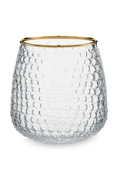 Pip Studio Teelichtglas mit Goldrand Punkte