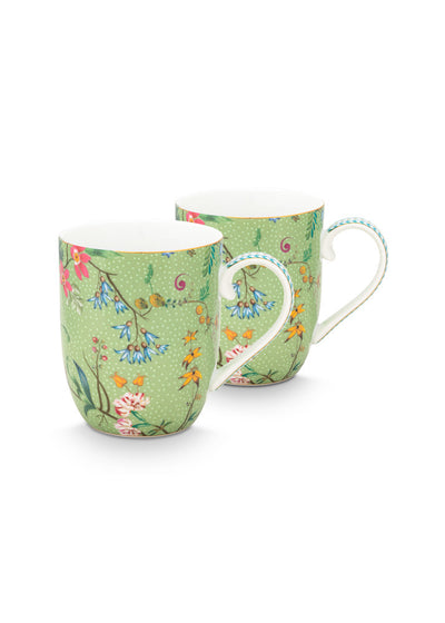 Pip Studio Tasse Jolie Blumen grün klein 2er-Set