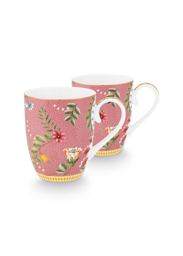 Pip Studio Tasse La Majorelle Blüten rosa groß 2er-Set