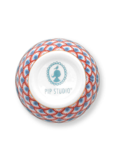 Pip Studio Eierbecher Flower Festival Muscheloptik hellblau