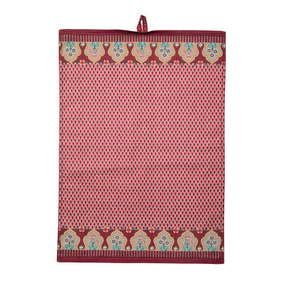 Pip Studio Geschirrhandtuch Flower Festival Muscheloptik Dunkelrosa
