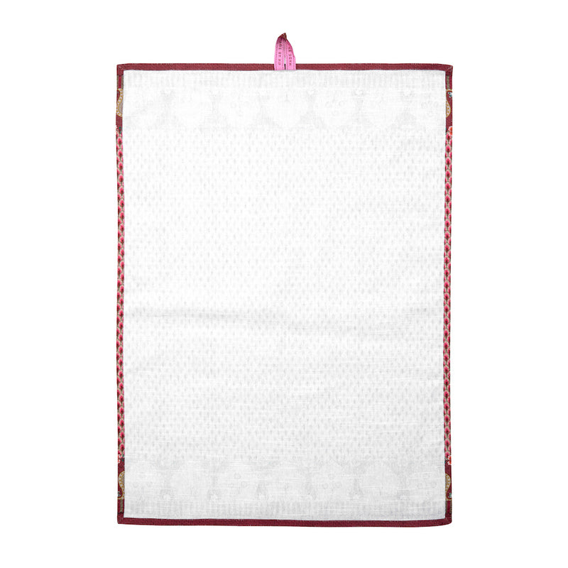 Pip Studio Geschirrhandtuch Flower Festival Muscheloptik Dunkelrosa
