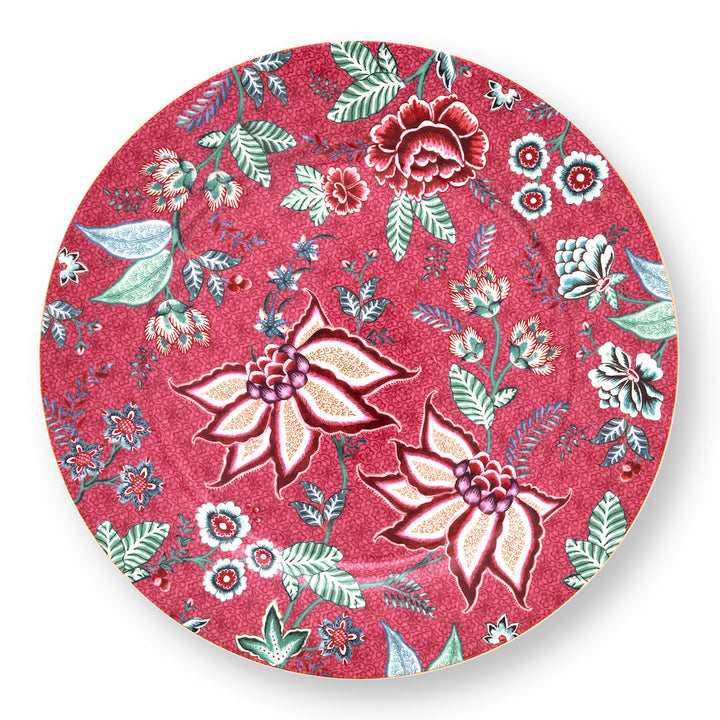 Pip Studio Platzteller Flower Festival Dunkelrosa 32 cm