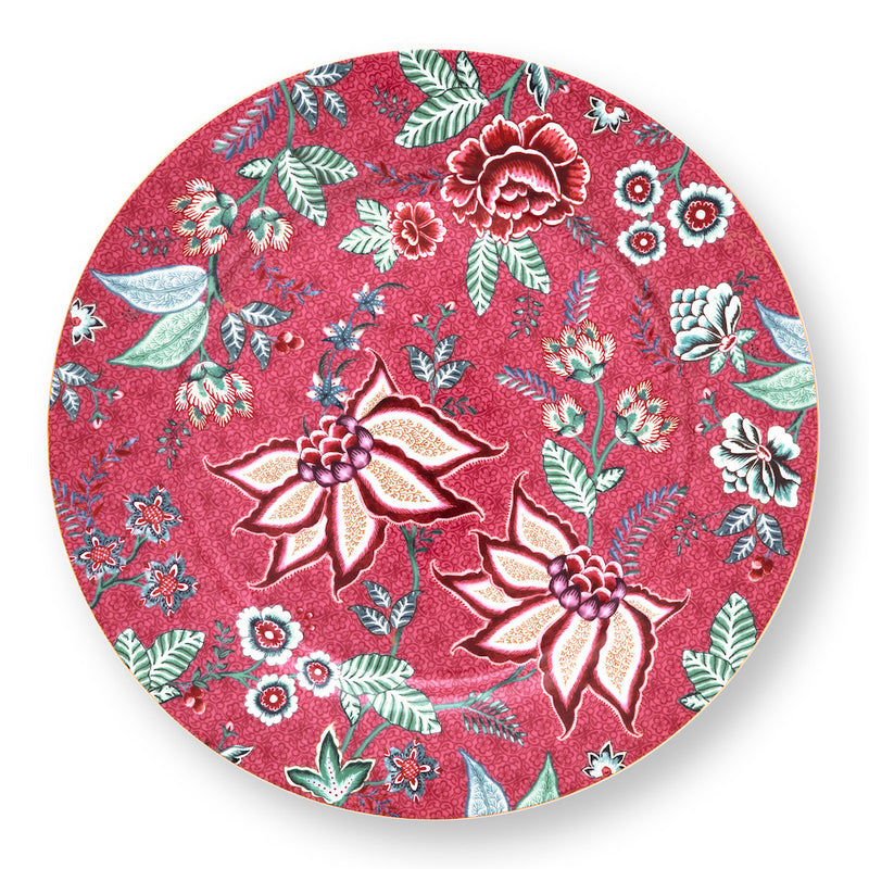 Pip Studio Platzteller Flower Festival Dunkelrosa 32 cm