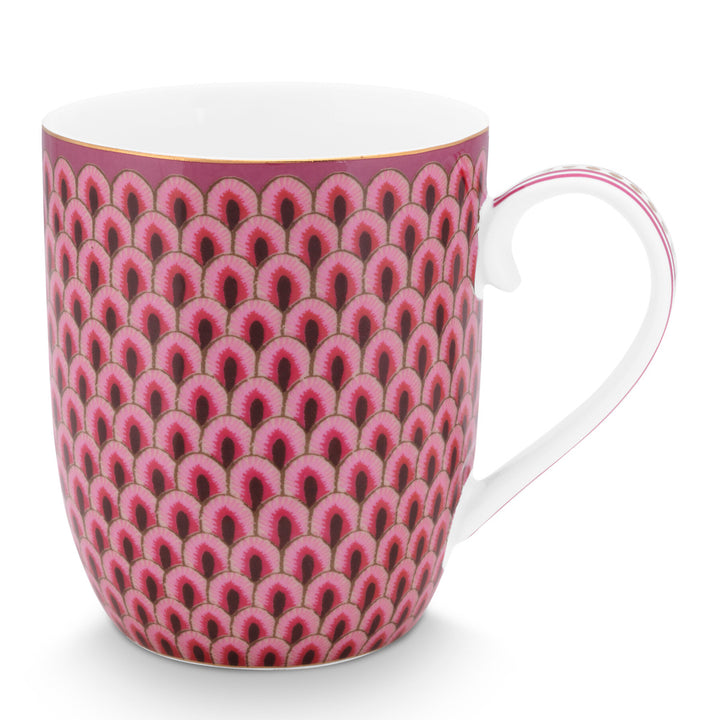 Pip Studio Tasse Flower Festival Muscheloptik Dunkelrosa Klein