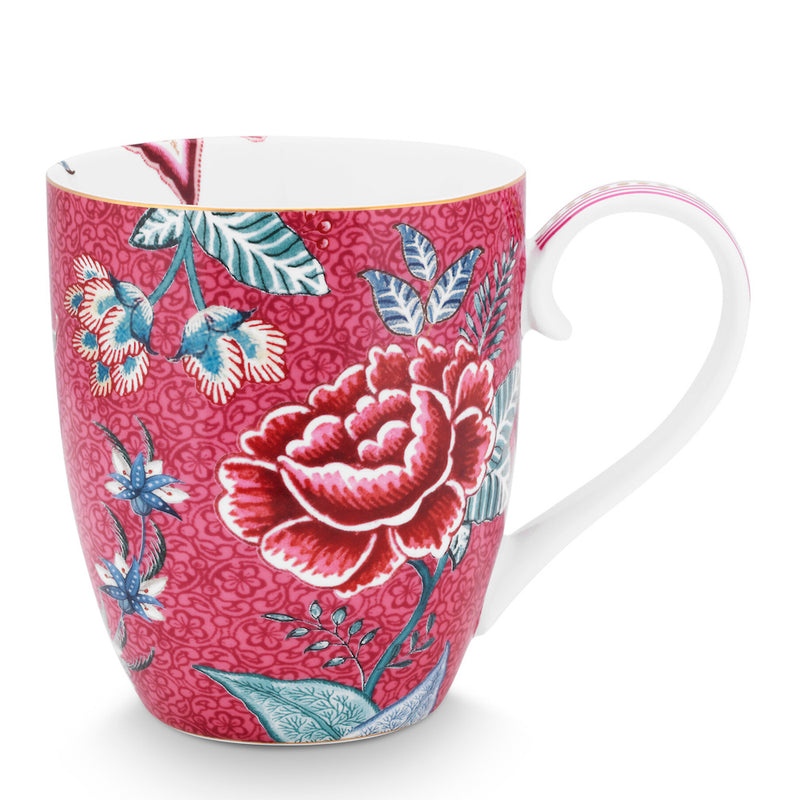 Pip Studio Tasse Flower Festival Dunkelrosa XL