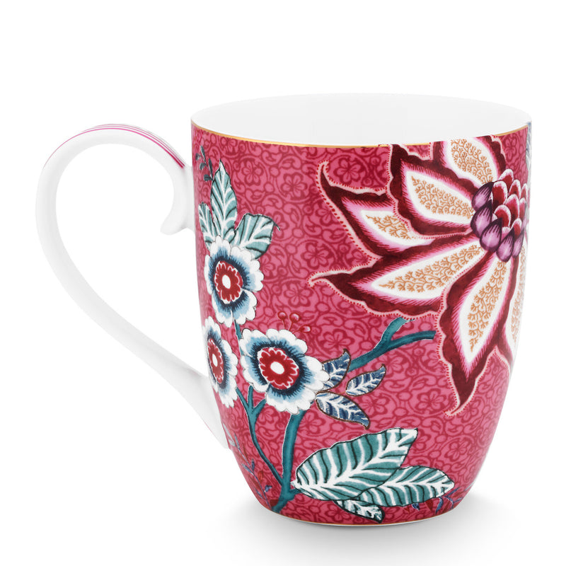 Pip Studio Tasse Flower Festival Dunkelrosa XL