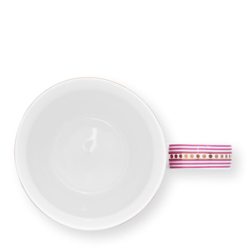 Pip Studio Tasse Flower Festival Muscheloptik Dunkelrosa XL