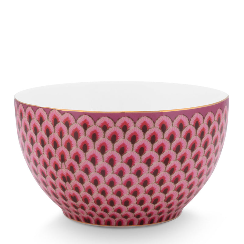 Pip Studio Schale Flower Festival Muscheloptik Dunkelrosa 9,5 cm