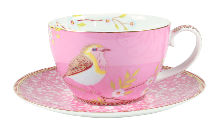 PIP Studio Cappuccino Tasse und Unterteller pink Early Bird