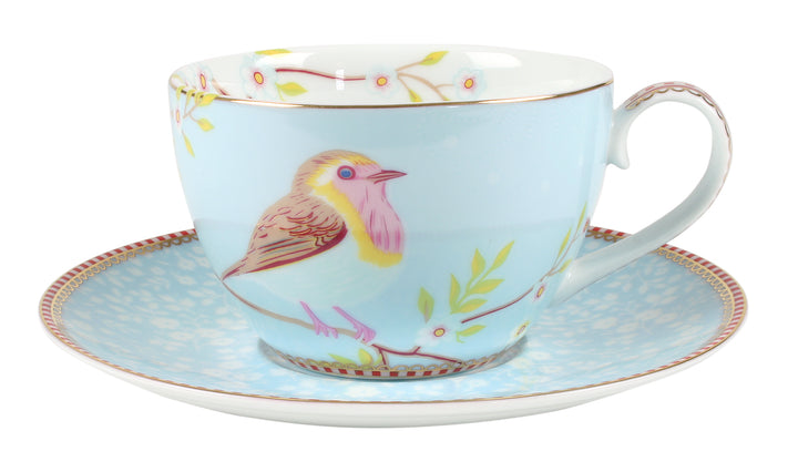 PIP Studio Cappuccino Tasse und Unterteller blau Early Bird