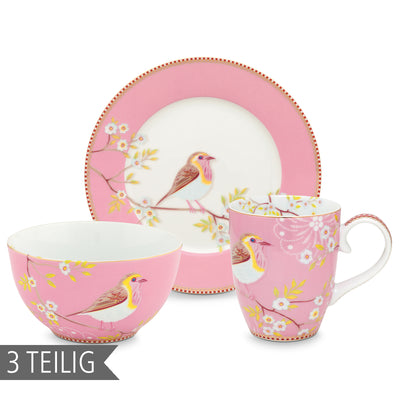 Frühstücksset Early Bird 3tlg. rosa