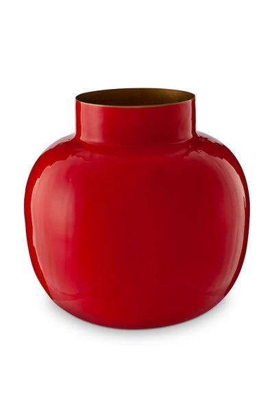 Pip Studio Vase Metall rot rund 10 cm