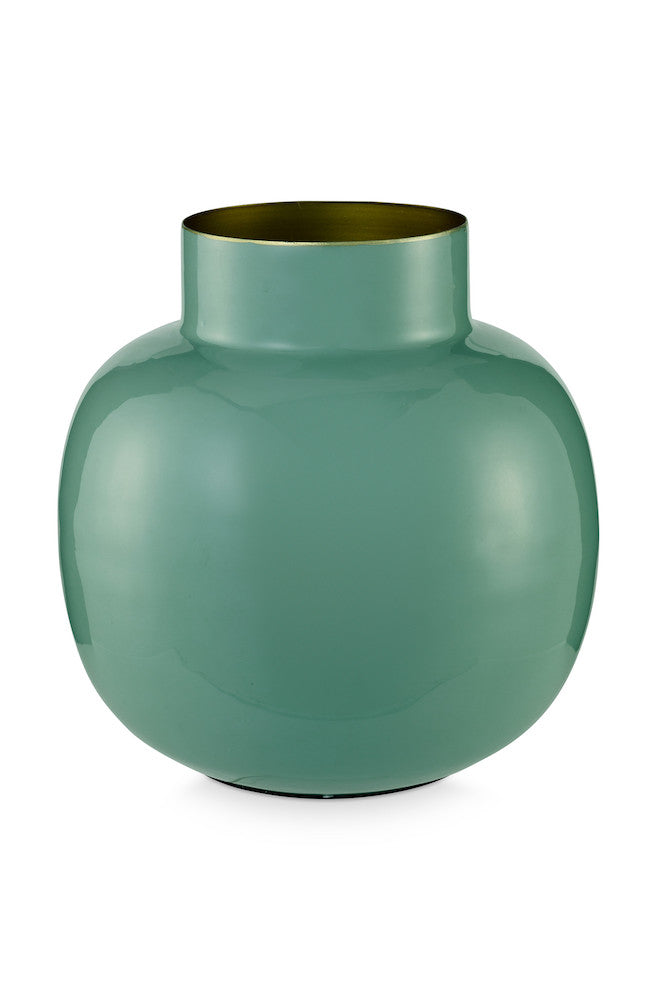Pip Studio Vase Metall grün rund 10 cm