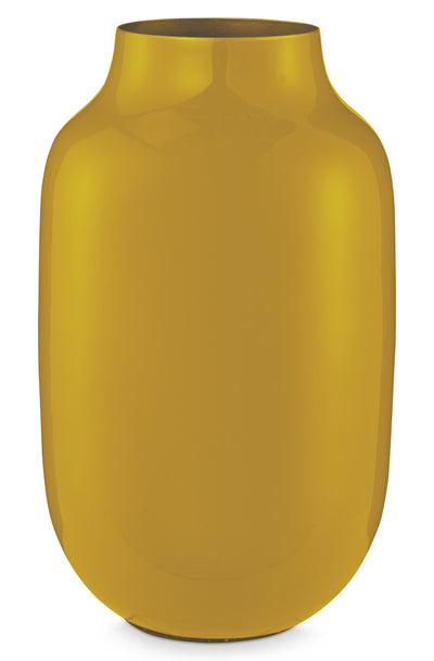 Pip Studio Vase Metall gelb oval 14 cm