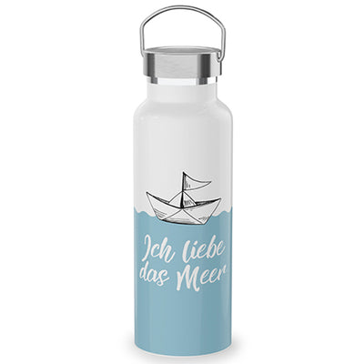 Thermoflasche Ich liebe das Meer