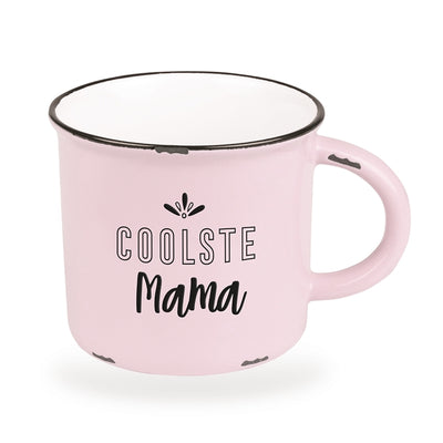 Becher Vintage Coolste Mama rosa