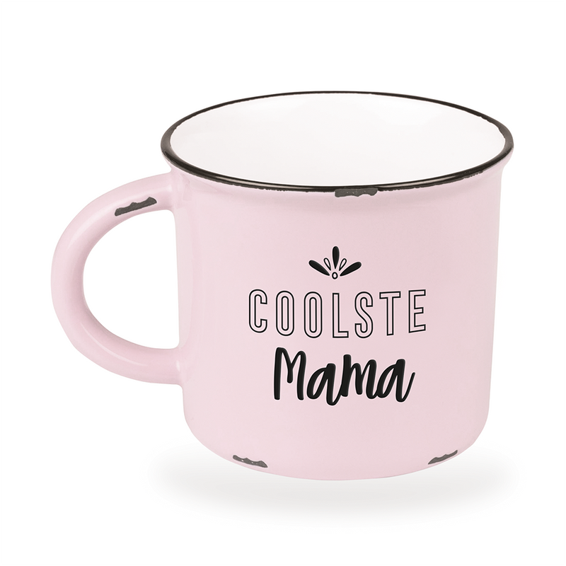 Becher Vintage Coolste Mama rosa