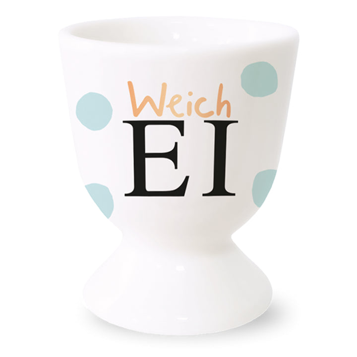 Eierbecher Weichei gepunktet weiß
