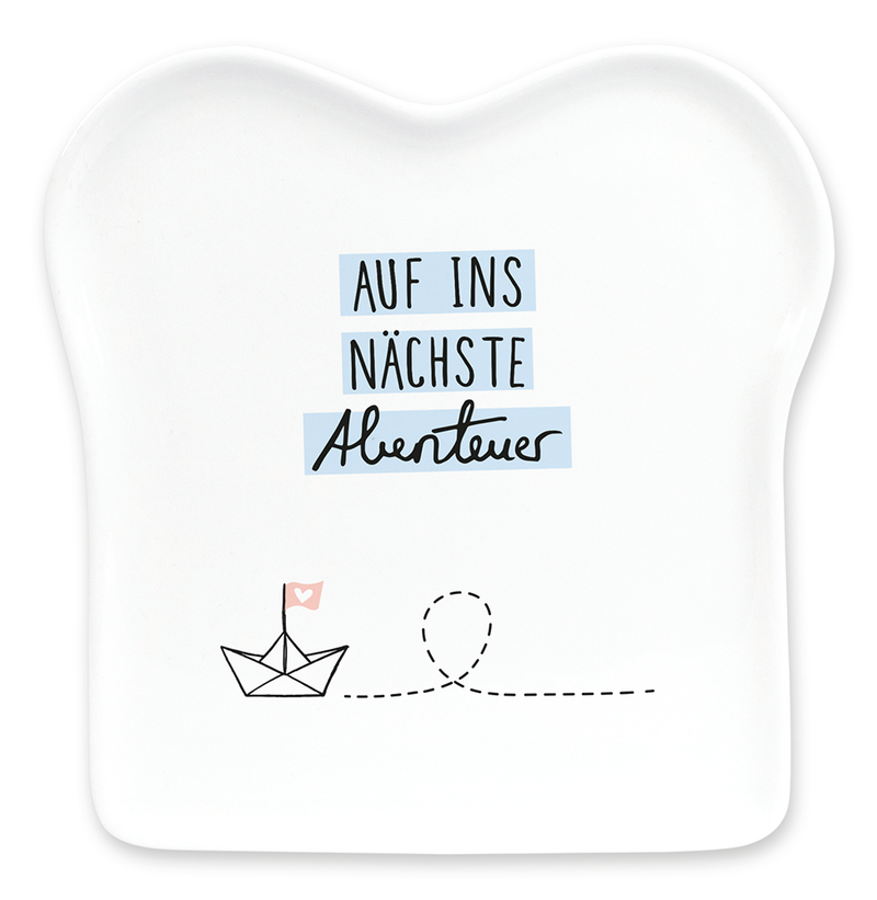 Toastteller Auf ins nächste Abenteuer weiß