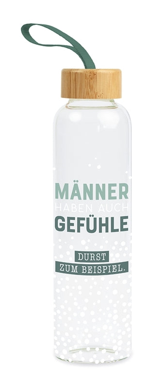 Glas Trinkflasche Männer haben auch Gefühle