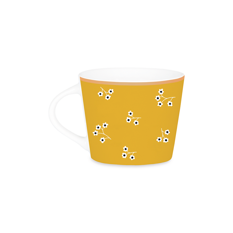 Espresso-Tasse Nimm dir Zeit ockerfarben