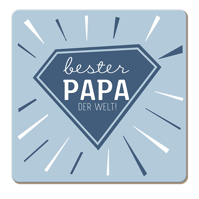 Korkuntersetzer Bester Papa der Welt dunkelblau