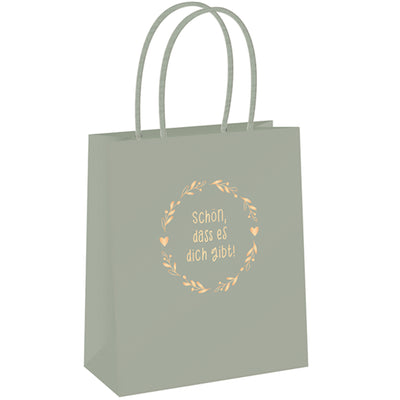 Geschenktüte Schön, dass es dich gibt! grün groß