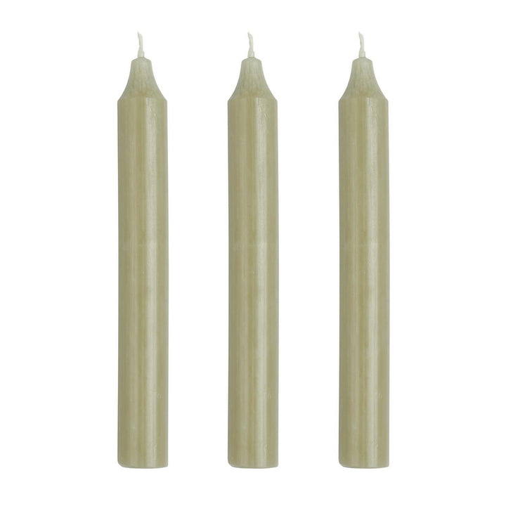 IB Laursen Stabkerzen Rustikal Khaki 3er-Set