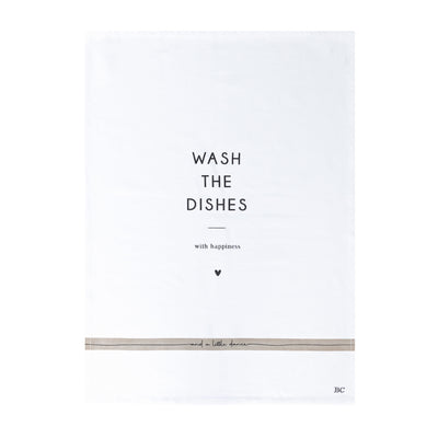 Bastion Collections Geschirrtuch Wash the Dishes Weiß