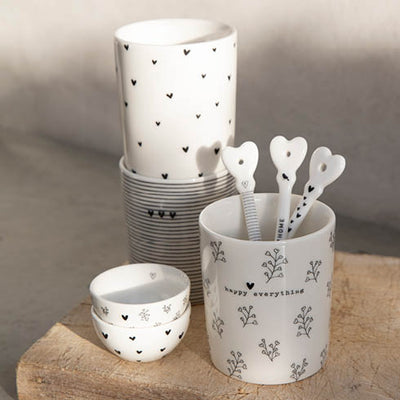 Bastion Collections Schale rund Heartflowers schwarz