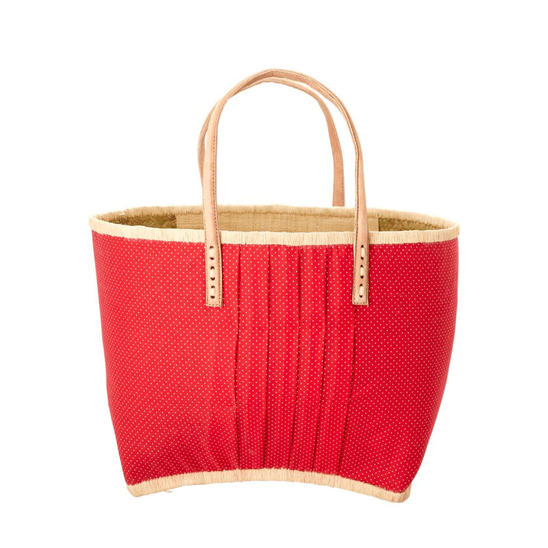 Rice Basttasche gepunktet rot klein