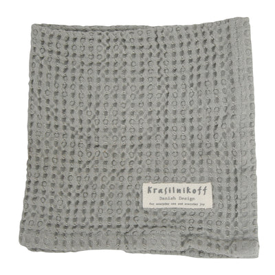 Krasilnikoff Handtuch in Waffeloptik grau klein