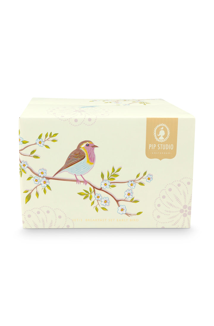 Pip Studio Frühstücksteller Early Bird 2er-Set blau