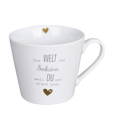Krasilnikoff Happy Cup Die Welt ist schön Weiß