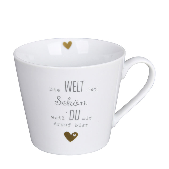 Krasilnikoff Happy Cup Die Welt ist schön Weiß