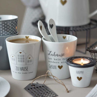 Krasilnikoff Happy Mug Zuhause ist wo die Liebe wohnt