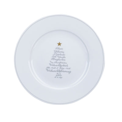 Krasilnikoff Dessert Plate Christmas Word