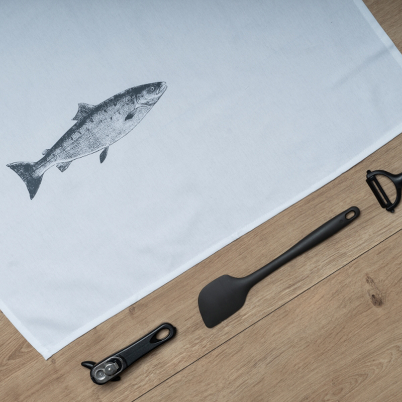 Geschirrtuch Fisch dunkelgrau