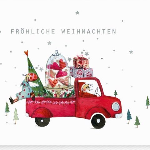 Klappkarte Fröhliche Weihnachten Weihnachtsauto