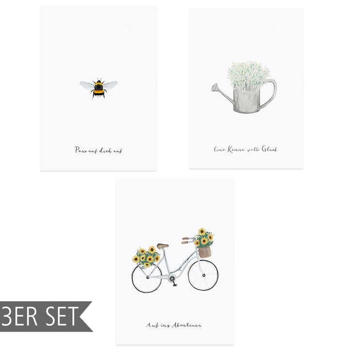 Eulenschnitt Postkarten Blumenliebe 3er-Set
