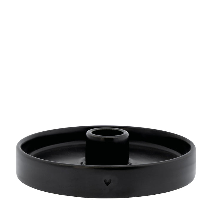 Bastion Collections Kerzenhalter Rund Schwarz Matt