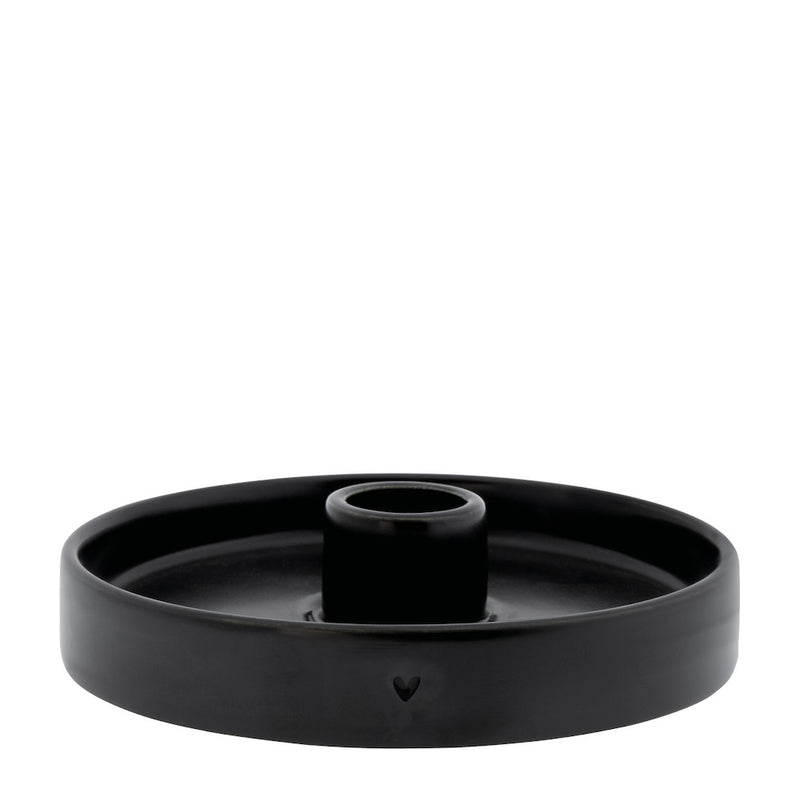Bastion Collections Kerzenhalter Rund Schwarz Matt