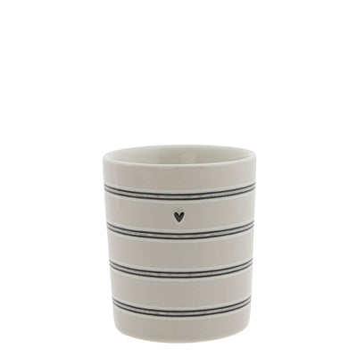 Bastion Collections Becher Herz gestreift titane klein
