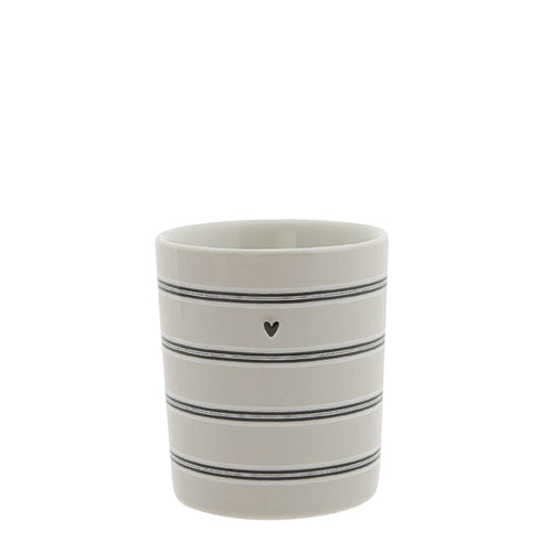 Bastion Collections Becher Herz gestreift titane klein