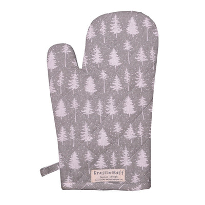 Krasilnikoff Ofenhandschuh Christmas Forest Grau